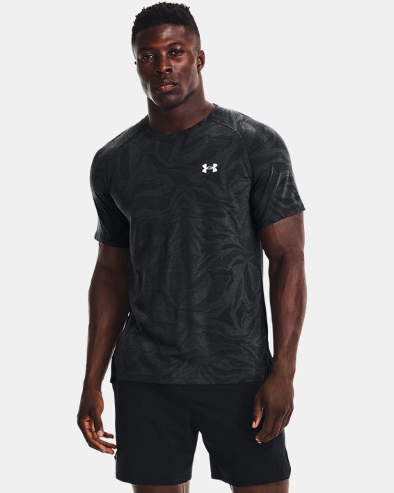Men's UA Streaker Jacquard T-Shirt, Black, pdpMainDesktop image number 0